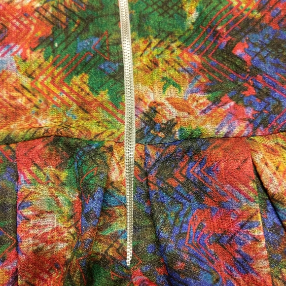 🌺LulaRoe Multicolor Amelia Zipper Dress, L - Picture 8 of 8